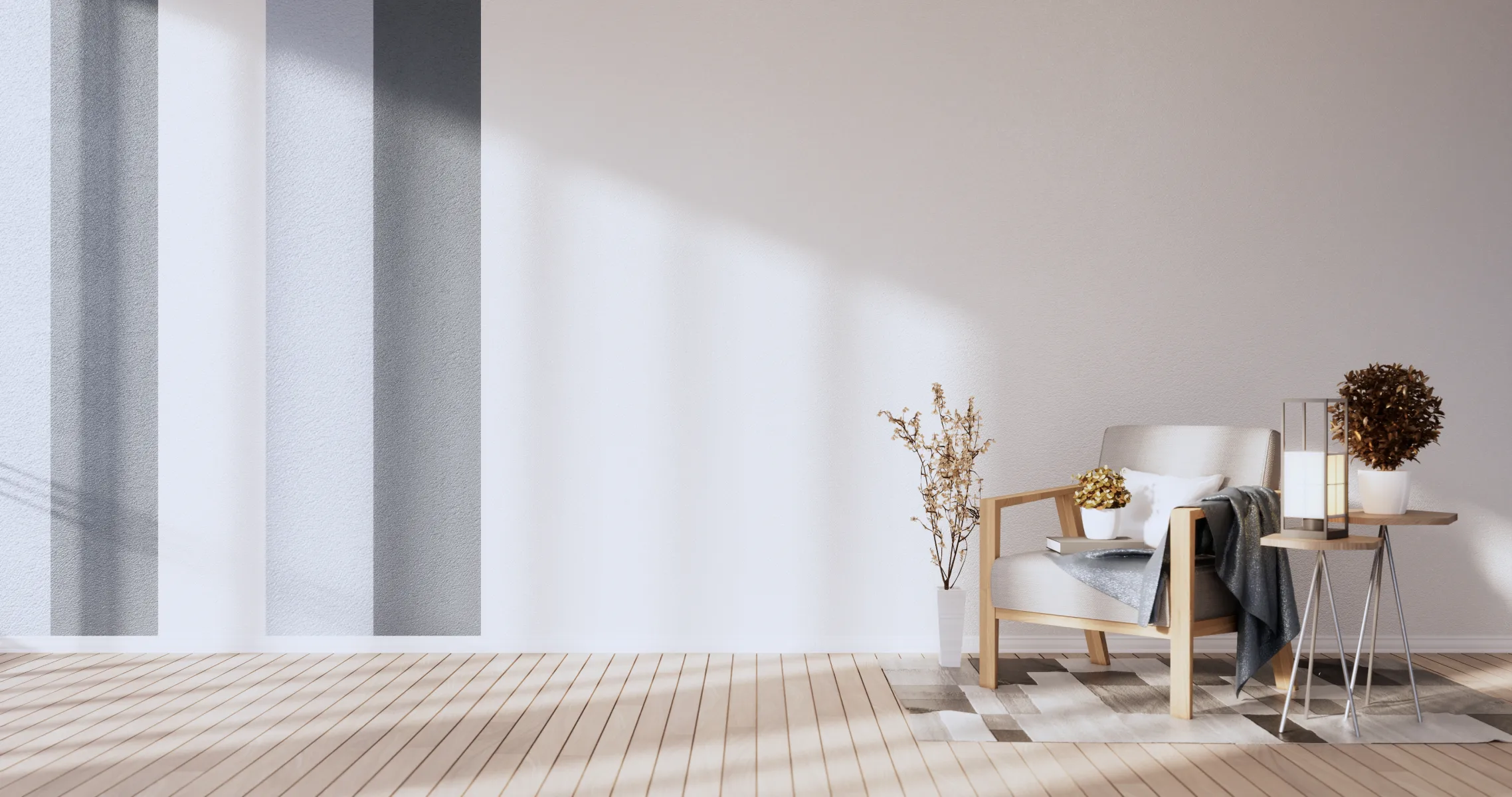 grey and white wall on living room interior painting